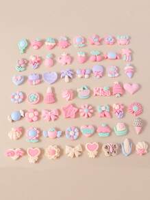 15入組/套隨機蝴蝶結和花朵設計DIY首飾配件 - 彩色 - 查看 2