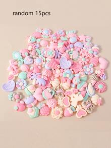 15入組/套隨機蝴蝶結和花朵設計DIY首飾配件 - 彩色 - 查看 3