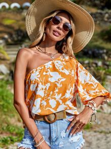 SHEIN VCAY Áo sơ mi nữ Hoa Tất cả trên in Boho - Nhiều màu - Xem 3