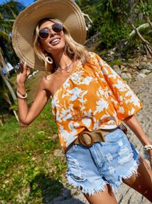 SHEIN VCAY Áo sơ mi nữ Hoa Tất cả trên in Boho - Nhiều màu - Xem 1