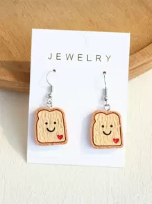 Cartoon Toast Drop Earrings - Multicolor - View 1