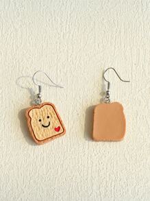 Cartoon Toast Drop Earrings - Multicolor - View 2