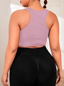 Yoga Basic Bras thể thao Plus Size màu trơn - Màu tím hoa cà - Xem 2