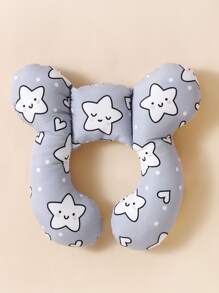 momscare 1pc Baby Pillow, Neck Support Cushion, Suitable For Stroller, Star & Geometric Pattern, Fit For Infants 6-12 Months+ - Multicolor - View 3