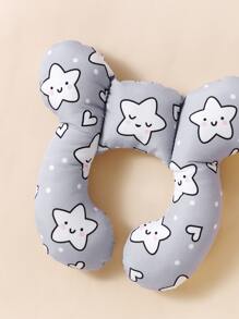 momscare 1pc Baby Pillow, Neck Support Cushion, Suitable For Stroller, Star & Geometric Pattern, Fit For Infants 6-12 Months+ - Multicolor - View 5