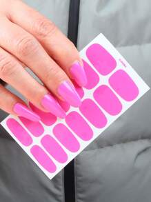 1 hoja Pegatina de arte de uña unicolor & 1 pieza lima de uñas