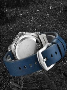 Men Water Resistant Round Pointer Date Quartz Watch As A Gift For Students Returning To School - Blue - View 2