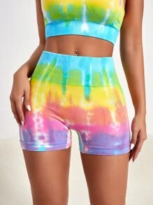 Yoga Trendy Quần Shorts Thể thao Nữ Cà vạt nhuộm - Nhiều màu - Xem 2