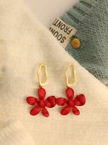 Flower Drop Earrings - Multicolor - View 1