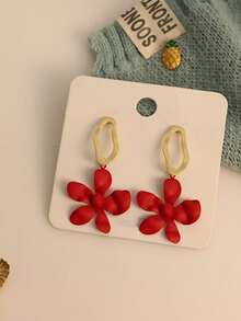 Flower Drop Earrings - Multicolor - View 3