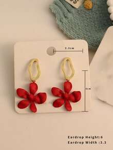 Flower Drop Earrings - Multicolor - View 4