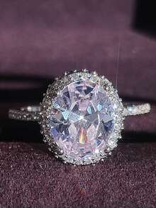 Cubic Zirconia Decor Ring - White - View 2