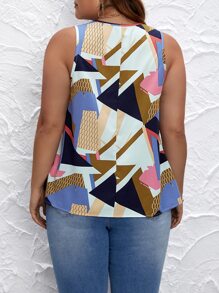 SHEIN Clasi Cộng với áo cổ lọ in hình chắp vá - Nhiều màu - Xem 2