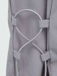 Denimoi Flap Pocket Side Drawstring Hem Cargo Trousers - Grey - View 10