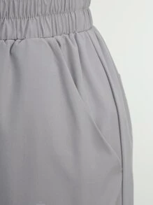 Denimoi Flap Pocket Side Drawstring Hem Cargo Trousers - Grey - View 11