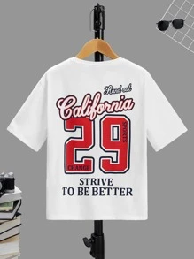 SHEIN Boys Slogan Graphic Tee - White - View 1