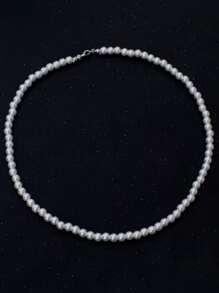 1 Miếng Ngọc trai giả Đính cườm Dây chuyền Thích hợp Đối với Của phụ nữ Mặc hàng ngày - trắng - Xem 3