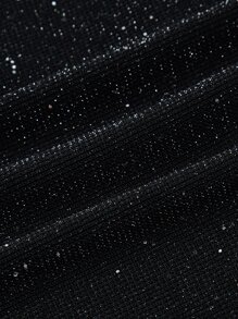 SHEIN ICON Cut Out Front Backless Glitter Bodycon Dress - Black - View 4