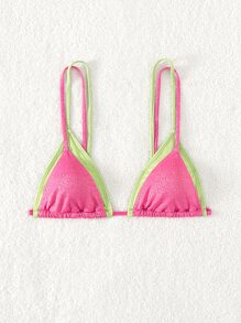 Swim Mod 假两件三角杯比基尼上衣