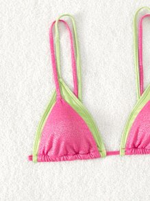 Swim Mod 假两件三角杯比基尼上衣