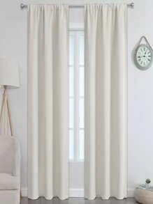 Estelar Textiler Plain Single Panel Curtain, Minimalist Polyester Single Panel Blackout Curtain For Bedroom And Living Room - Apricot - View 1