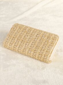 Minimalist Straw Bag - Khaki - View 2