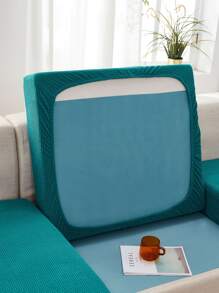 1入組滌綸沙發座墊套極簡主義藍色彈力沙發墊套四季皆宜 - 墨綠色 - 查看 3