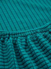 1入組滌綸沙發座墊套極簡主義藍色彈力沙發墊套四季皆宜 - 墨綠色 - 查看 4