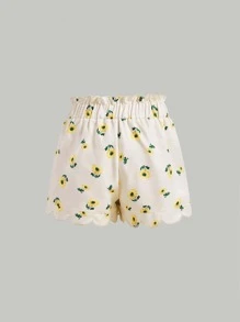 SHEIN MOD Floral Print Paperbag Waist Shorts - Multicolor - View 2