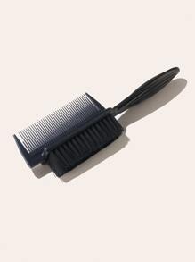 1 cepillo de barba negro de doble cara que peina el cabello que rompe el cabello, cepillo de limpieza del cabello, peine multifunción, barbas, peine de cepillo de enfermería - Negro - Ver 2