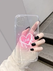 愛心圖案透明手機殼 - 彩色 - 查看 2