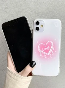 愛心圖案透明手機殼 - 彩色 - 查看 3