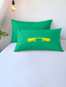 3pcs/set Elephant Pattern Duvet Cover Set(1 Duvet Cover & 2 Pillowcase), Modern Polyester Bedding Set For All Season - Multicolor - View 4