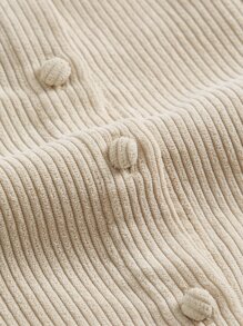 SHEIN MOD Solid Button Front Dress - Beige - View 3