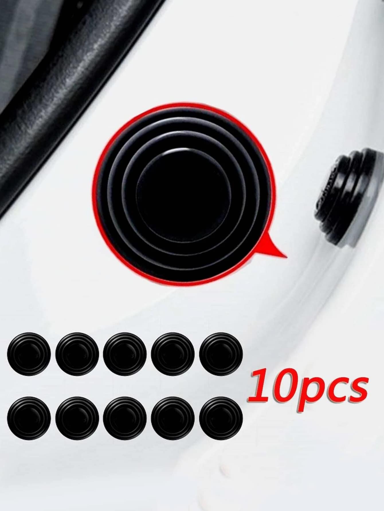 10入組矽膠車門減震器墊片 - 黑色 - 查看 1