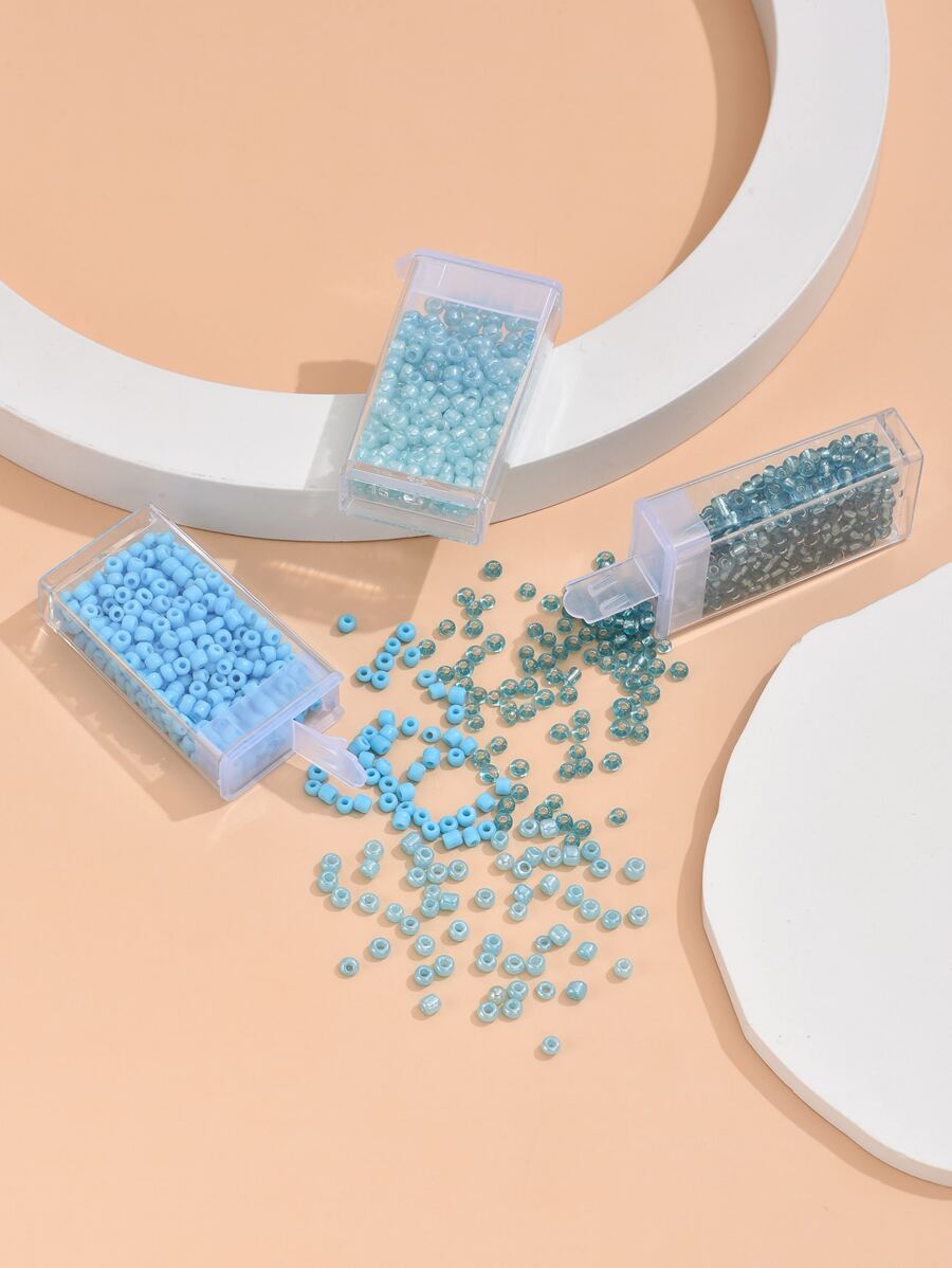 3 Boxes Random 3 Colors Glass Seed Beads For Diy Necklace, Jewelry Making - Multicolor - View 1