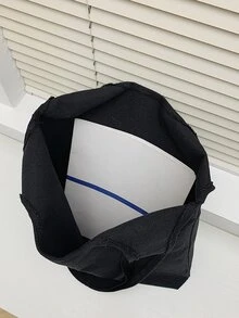 花卉和標語圖案購物包書包適合畢業生、青少年女孩、新生、大二、大三和大四學生、大學和高中，非常適合戶外、旅行和返校 - 黑色 - 查看 4