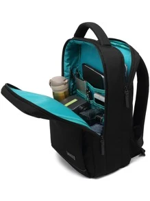 POSO Men Letter Graphic Backpack - Black - View 1