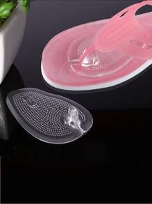 1双带防摩擦脚趾前掌鞋垫的人字拖 - 無色 - 查看 1