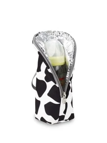 便攜奶牛圖案尿布包 - 黑與白 - 查看 1