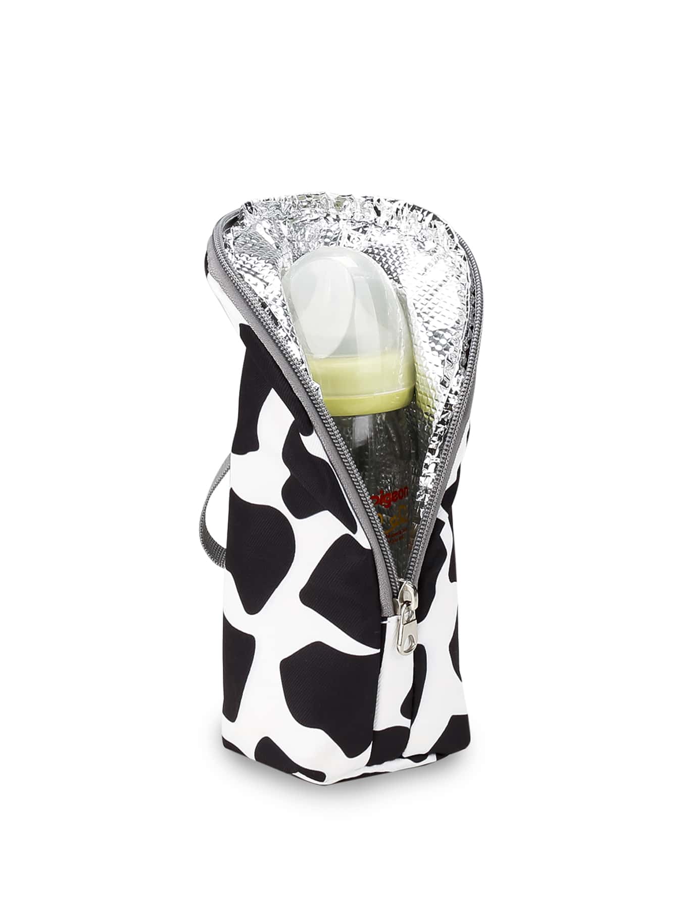 便攜奶牛圖案尿布包 - 黑與白 - 查看 1