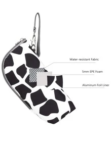 便攜奶牛圖案尿布包 - 黑與白 - 查看 4