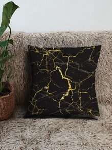 1入組大理石圖案裝飾抱枕套現代絨布靠墊套適用於客廳家居裝飾四季皆宜 - 彩色 - 查看 1