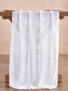 1入組白色桌旗極簡歐式滌綸廚房桌旗適用於婚禮派對 - 白色 - 查看 2