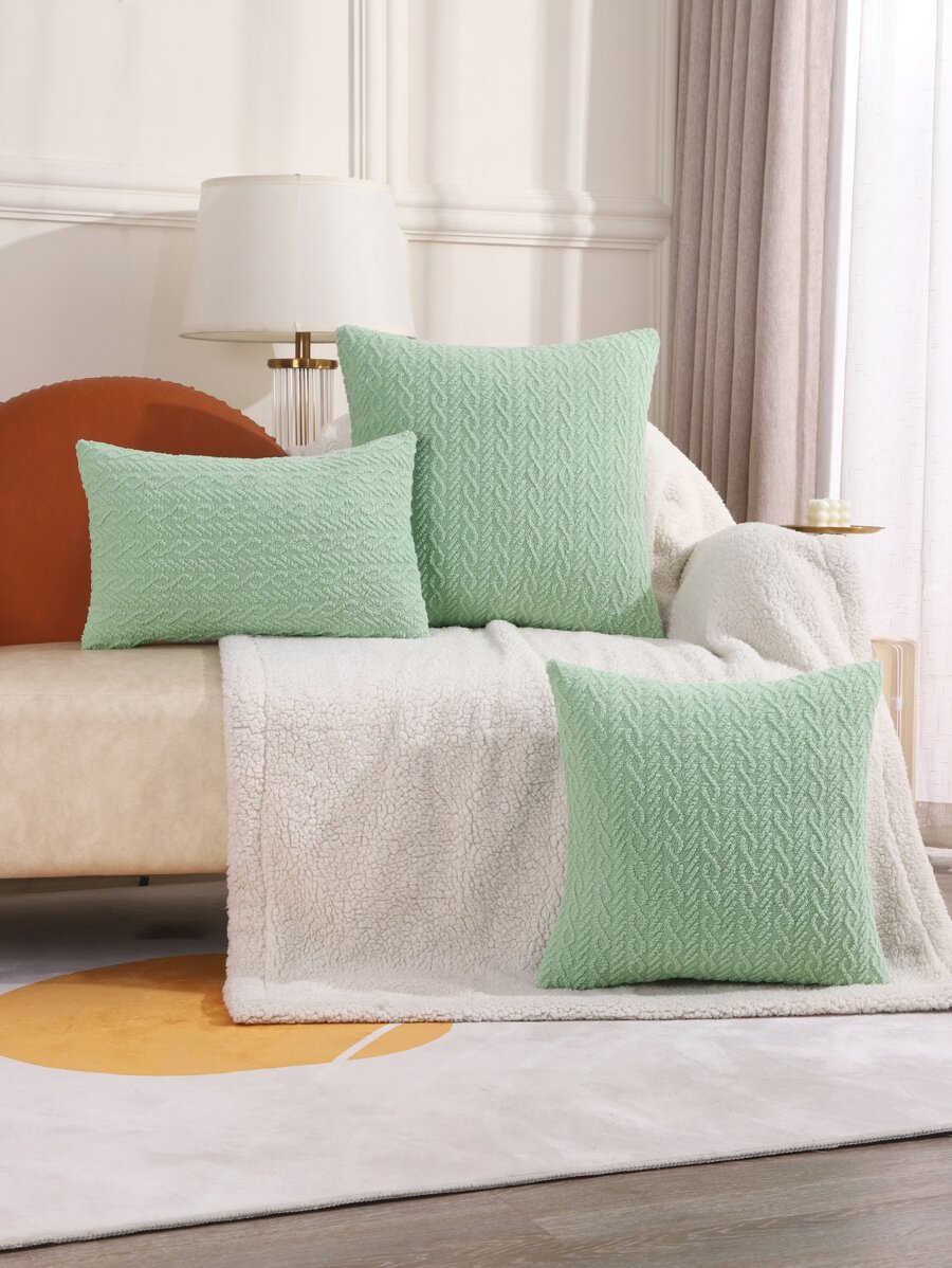 1入組素色靠墊套不附帶墊芯墊芯 - 薄荷綠 - 查看 1