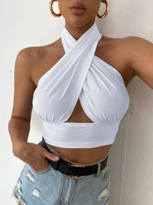 EURMUSE 2pcs/Set Plain All-Match Versatile Refreshing Camisole Tops - Black and White - View 7