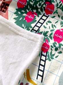 1入組標語圖案現代織物柔軟毯子 - 彩色 - 查看 3