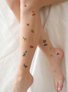 （10 件組）卡通動物彩色臨時紋身貼紙防水、持久、逼真、個人化、性感紋身貼紙 - 彩色 - 查看 5