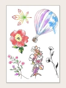 Tattoo Sticker,1 Sheet Flower Print Temporary Tattoos For Women,Tattoo Stickers Adults,Realistic Tattoo Flower,For Women and Girls - Multicolor - View 2