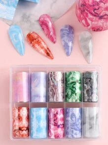 FULL BEAUTY 1 hộp Giấy chuyển móng tay in đá cẩm thạch - Nhiều màu - Xem 1
